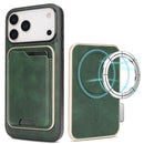 iPhone 17 Slim MagSafe Ring Magnetic Card Bag Leather Phone Case