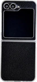 Leather Case Compatible with Samsung Galaxy Z Flip 7, PU Hard PC Thin Slim
