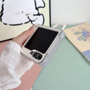 Leather Case Compatible with Samsung Galaxy Z Flip 7, PU Hard PC Thin Slim