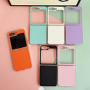 Leather Case Compatible with Samsung Galaxy Z Flip 7, PU Hard PC Thin Slim