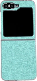 Leather Case Compatible with Samsung Galaxy Z Flip 7, PU Hard PC Thin Slim