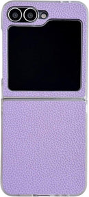 Leather Case Compatible with Samsung Galaxy Z Flip 7, PU Hard PC Thin Slim