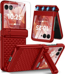 Motorola Razr Ultra Hinge Protection&Kickstand Built - In Screen Protector Phone Case