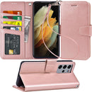 Samsung Galaxy S24 Plus 5G Wallet Case Flip Cover Kickstand Wristlet Strap