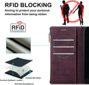Samsung Galaxy S24+ Plus Wallet Case Card Holder Credit Card Slots Wine Red