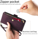 Samsung Galaxy S24+ Plus Wallet Case Card Holder Credit Card Slots Wine Red