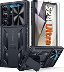 Samsung - Galaxy S24 Protective Phone Cover Kickstand & Slide Rugged Phone case