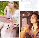 Samsung Galaxy S24 Ultra Wallet Glitter 5 Card Holder 360°Rotation Ring Stand Shockproof Cover