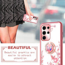Glitter case for Samsung Galaxy S25 Ultra shockproof rotating ring kickstand bling wireless charging cover