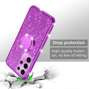 Glitter case for Samsung Galaxy S25 Ultra shockproof rotating ring kickstand bling wireless charging cover