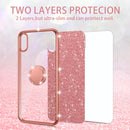 Glitter case for Samsung Galaxy S25 Ultra shockproof rotating ring kickstand bling wireless charging cover