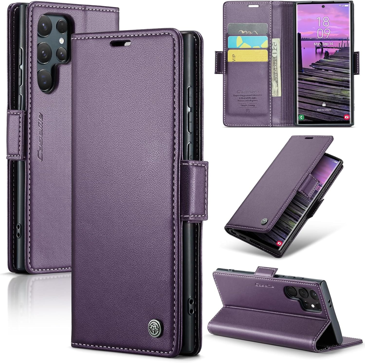 Galaxy S25 Ultra Slim Shockproof Credit Card Holder Wallet Case