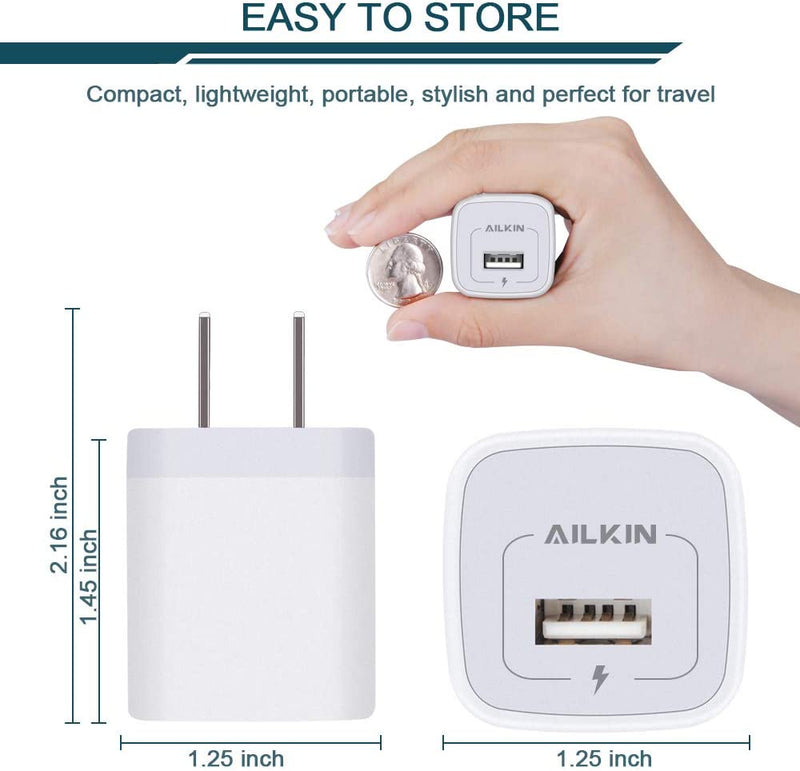 AILKIN USB Charger Wall Plug, Fast Charging Outlet AC Power Adapter Block - Gorilla Cases