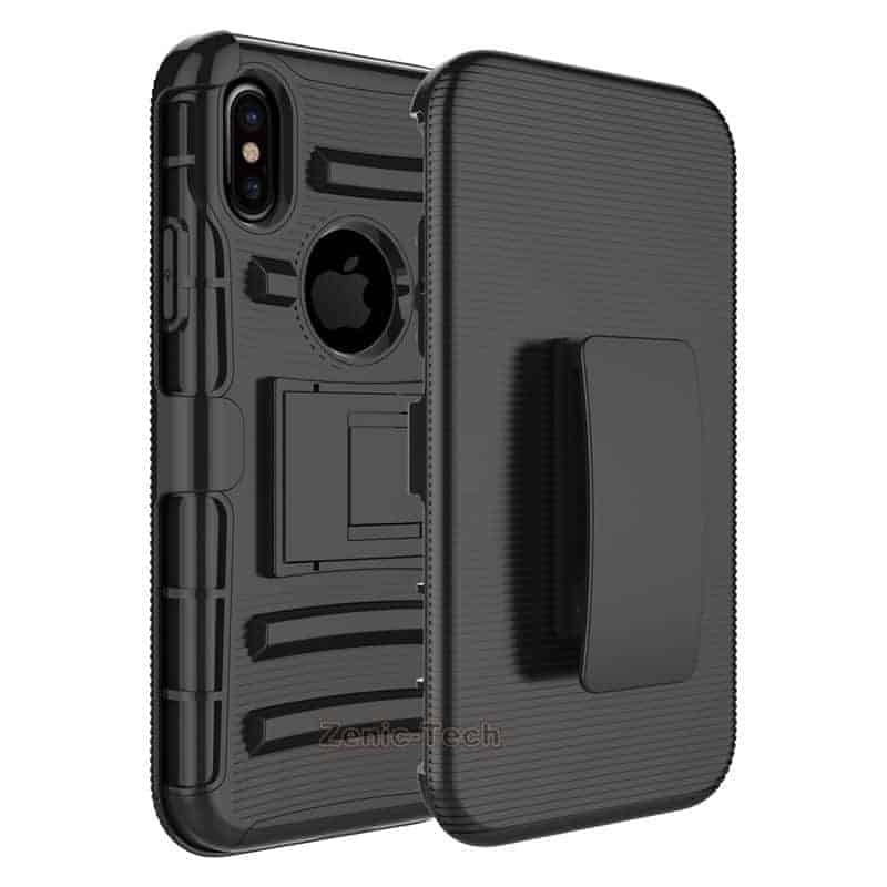 Apple iPhone X Armor Holster Clip Rugged Case Black - Gorilla Cases