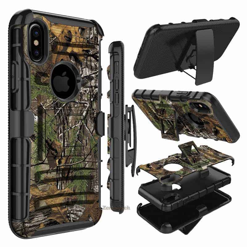 Apple iPhone X Armor Holster Clip Rugged Case RealTree Camo - Gorilla Cases
