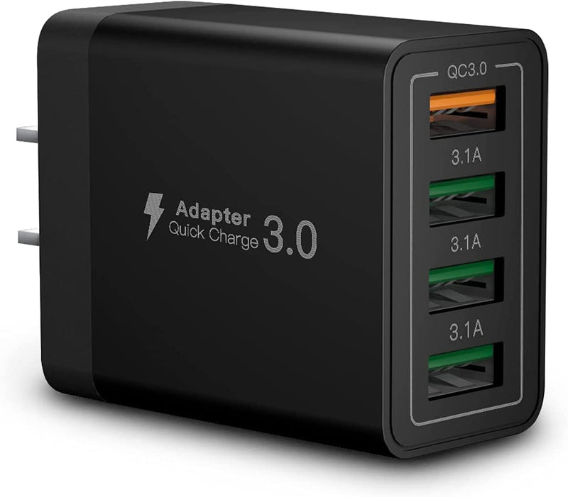 Black 4 Port USB Wall Charger USB Fast Charge - Gorilla Cases