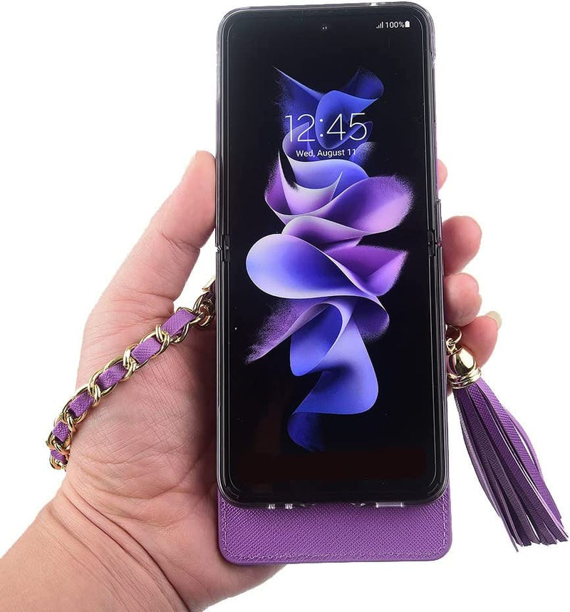 Compatible Samsung Galaxy Z Flip 4 5G Wallet Case (Purple) - Gorilla Cases