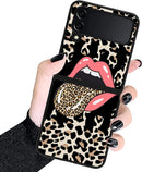 Compatible Samsung Galaxy Z Flip 4,Black Leopard TPU Protective Case Pattern