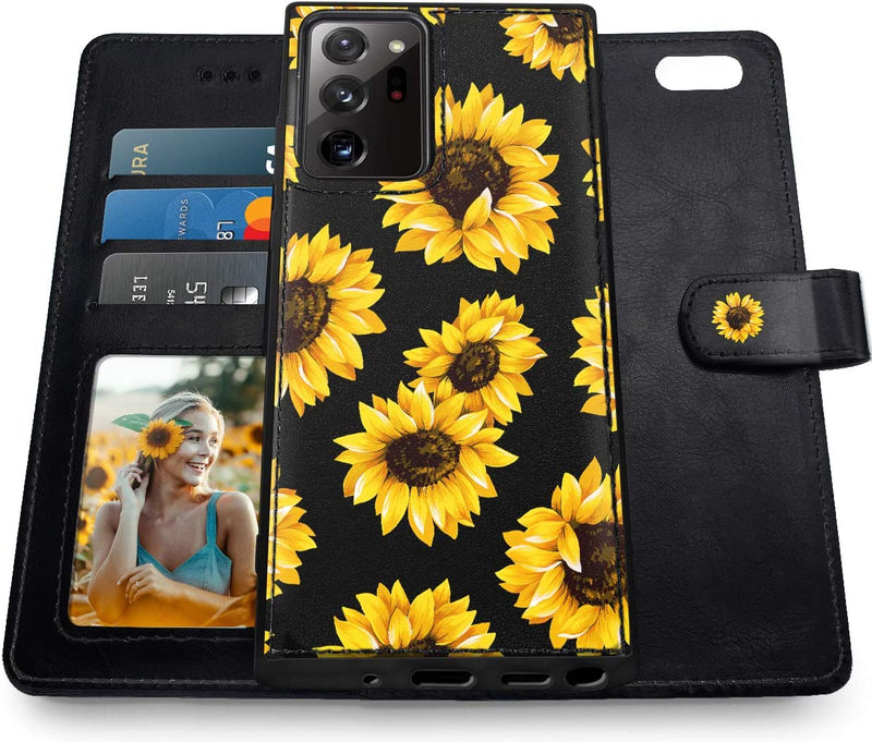 Galaxy Note 20 Ultra 5G Wallet Case Card Slots Girls - Rose Flower/Sunflower - Gorilla Cases