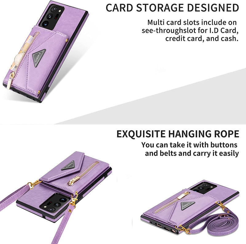 Galaxy Note 20 Ultra Samsung Magnetic Crossbody Purse Case - Purple - Gorilla Cases