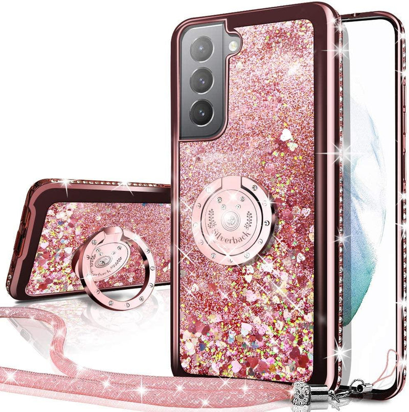Galaxy S21 Plus Pink Glitter Case | S21+ Glitter Case for Women - GorillaCaseStore