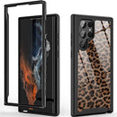 Galaxy S22 Ultra Leopard Print for Women Girls Dual Layer Protection Case