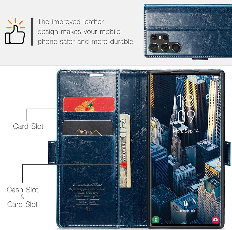 Galaxy S23 Ultra Flip Folio Leather Wallet Case - Gorilla Cases