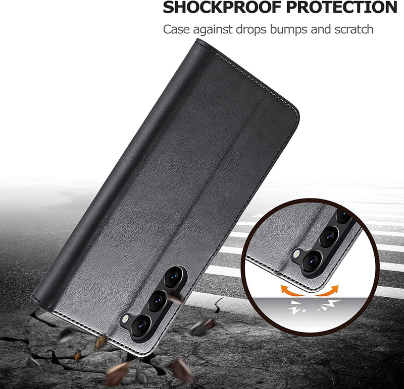 Galaxy S23 Wallet Magnetic Flip Folio Leather Case - Gorilla Cases