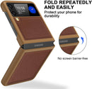 Galaxy Z Flip 3 Case PC+Cross - Grain Leather Design | Galaxy Z Flip 3 Case Anti - Slip Texture Case