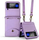 Galaxy Z Flip 3 Case PC+Cross - Grain Leather Design | Galaxy Z Flip 3 Case Anti - Slip Texture Case