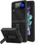 Galaxy Z Flip 3 Case PC+Cross - Grain Leather Design | Galaxy Z Flip 3 Case Anti - Slip Texture Case
