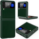 Galaxy Z Flip 3 Case PC+Cross - Grain Leather Design | Galaxy Z Flip 3 Case Anti - Slip Texture Case