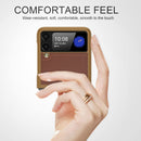 Galaxy Z Flip 3 Case PC+Cross - Grain Leather Design | Galaxy Z Flip 3 Case Anti - Slip Texture Case