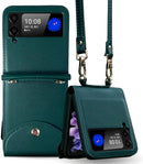 Galaxy Z Flip 3 Case PC+Cross - Grain Leather Design | Galaxy Z Flip 3 Case Anti - Slip Texture Case