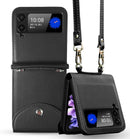 Galaxy Z Flip 3 Case PC+Cross - Grain Leather Design | Galaxy Z Flip 3 Case Anti - Slip Texture Case