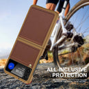 Galaxy Z Flip 3 Case PC+Cross - Grain Leather Design | Galaxy Z Flip 3 Case Anti - Slip Texture Case