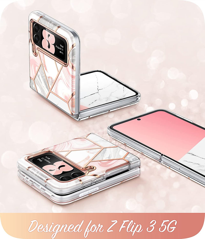 Galaxy Z Flip 3 Slim Stylish Protective Marble Case | Galaxy Z Flip 3 Slim Case - Gorilla Cases