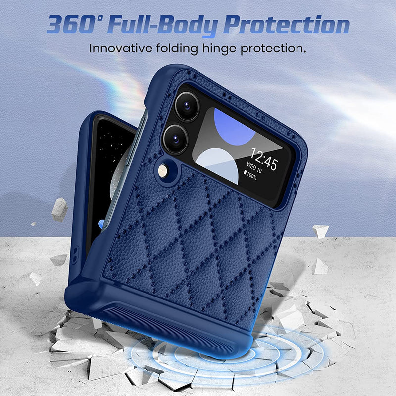 Galaxy Z Flip 4 Case 5G Hinge Protection Camera Screen Protector Case - Blue - Gorilla Cases