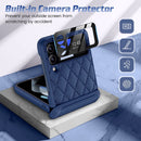 Galaxy Z Flip 4 Case 5G Hinge Protection Camera Screen Protector Case - Blue