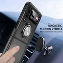 Galaxy Z Flip 4 Case Ring Stand Tempered Glass Camera Protector Case (Clear)