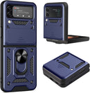 Galaxy Z Flip 4 Case with Kickstand, Samsung Z Flip 4 Case Heavy Duty Purple