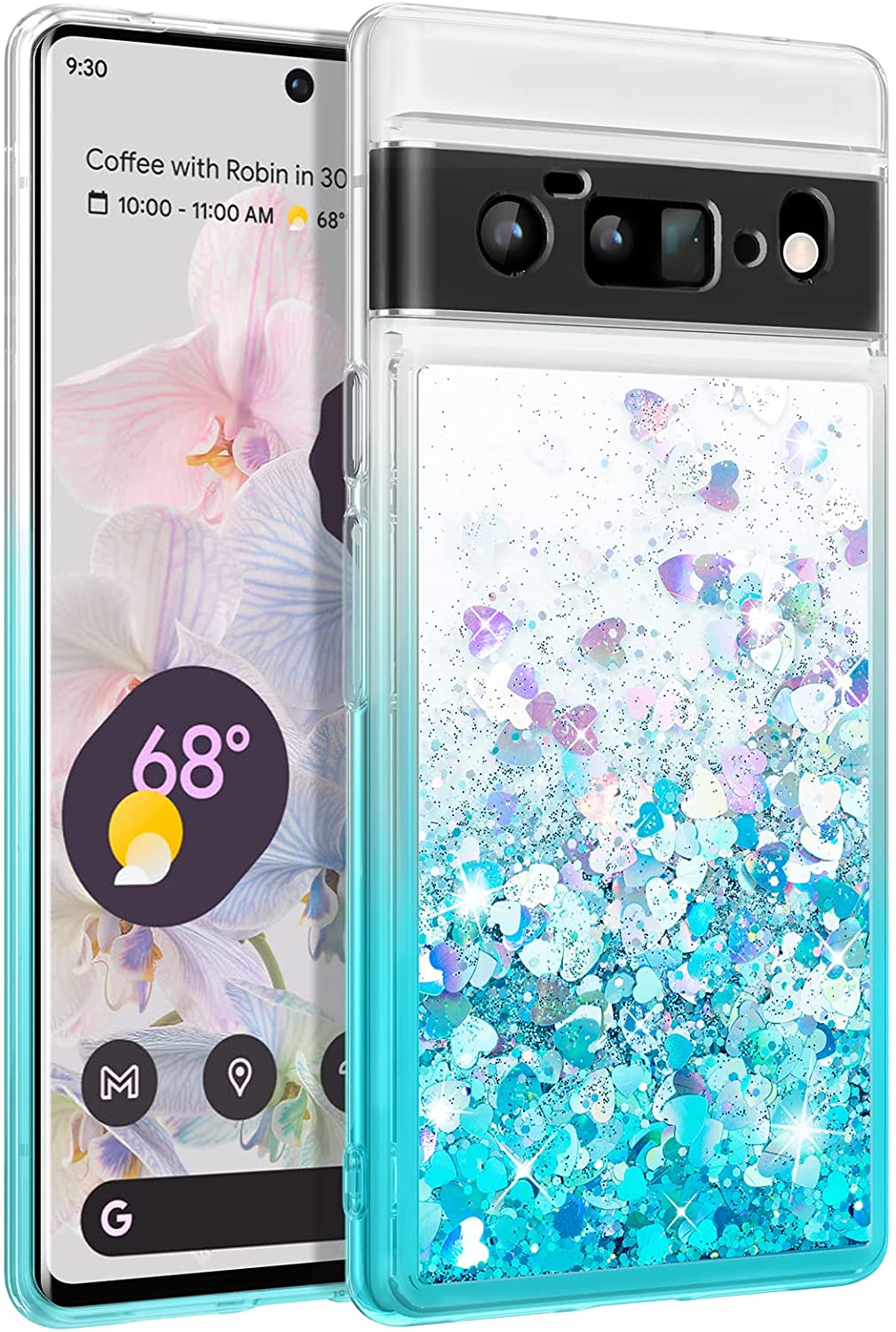 For Google Pixel 6 / 6 Pro Case Glitter Phone Cover + Screen Protector &  Lanyard