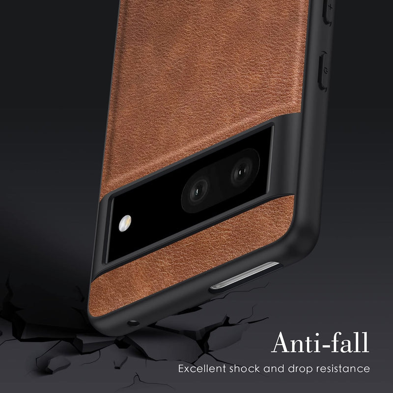 Google Pixel 7 5G Case, Premium Leather Soft Cover (6.3") Dark Brown - Gorilla Cases