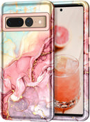 Google Pixel 7 Pro Marble Case | 3 in 1 Heavy Duty Cover