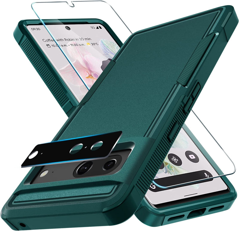 Google Pixel 7 Tempered Glass Screen Protector and Camera Lens Cover, Mint Green - Gorilla Cases