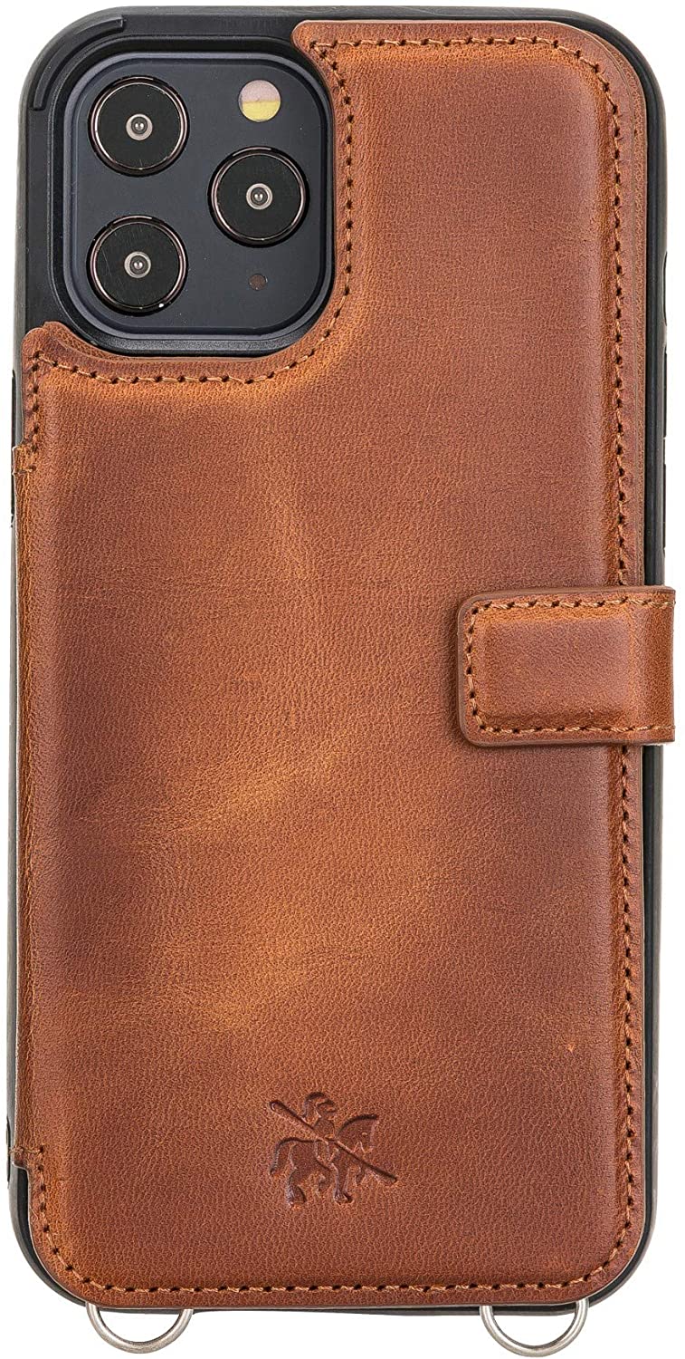 iPhone 12 Pro Max Leather Wallet Case – Handcrafted Leather Strap - Gorilla Cases