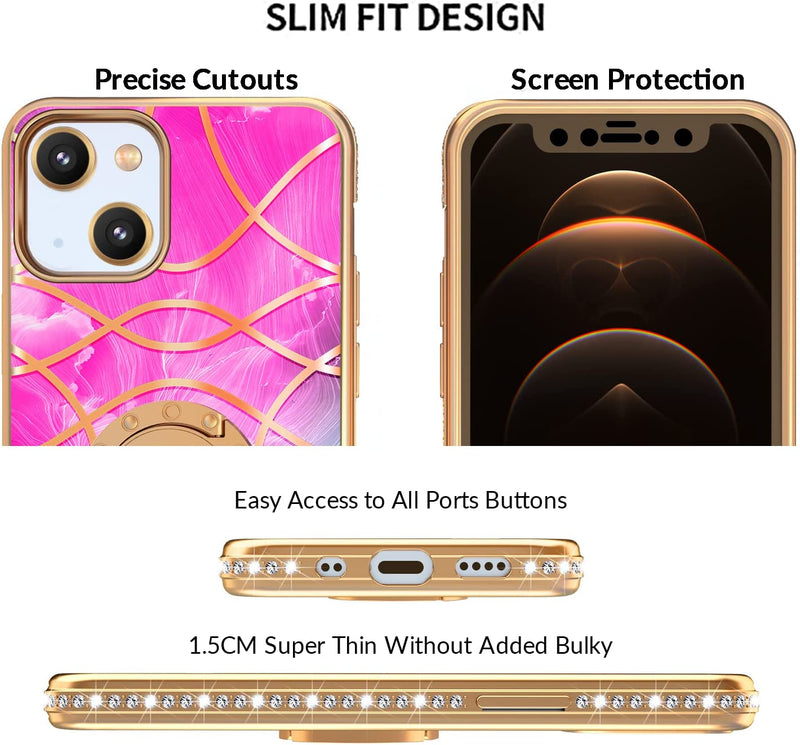 iPhone 13 Cute Glitter Luxury Diamond Ring Case - Gorilla Cases