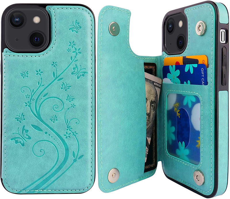 iPhone 13 Mini Butterfly Flower Wallet Case with Credit Card Holder - Gorilla Cases