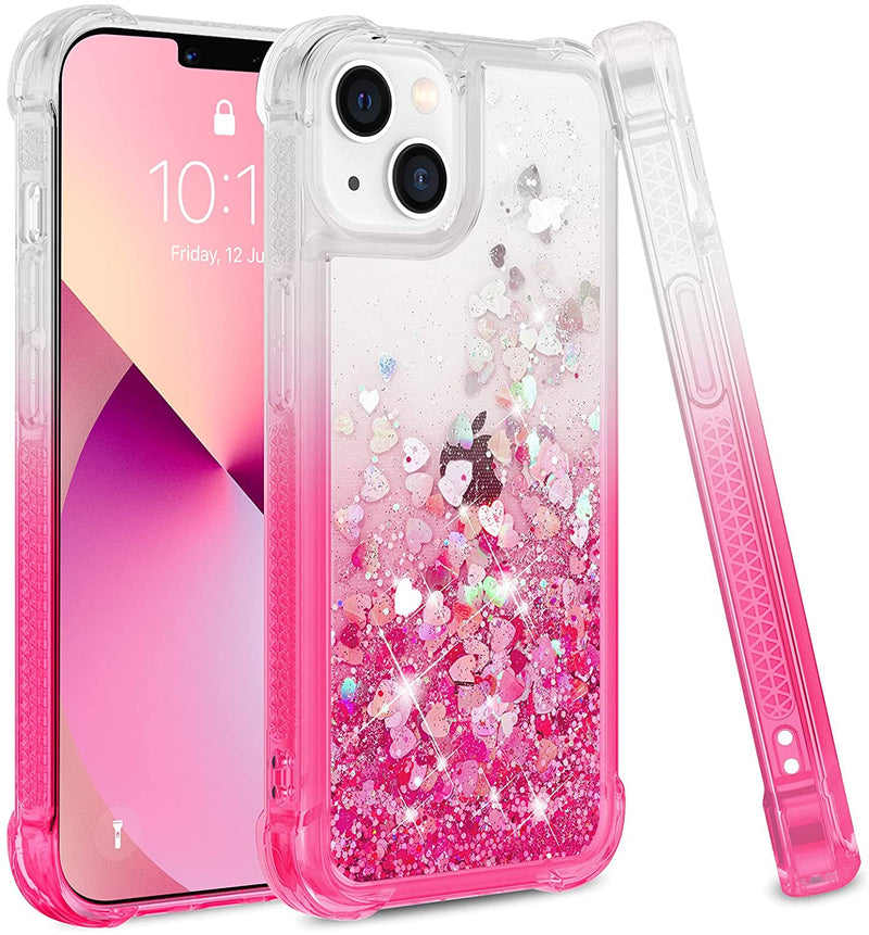 iPhone 13 Mini Glitter Bling Sparkle Floating Quicksand Soft TPU Protective Women Girls Phone Case - Gorilla Cases