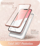 iPhone 13 Mini Marble Case Slim Full - Body Stylish Protective Case with Built - in Screen Protector